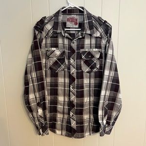 Rerun long sleeve‎ button-down plaid